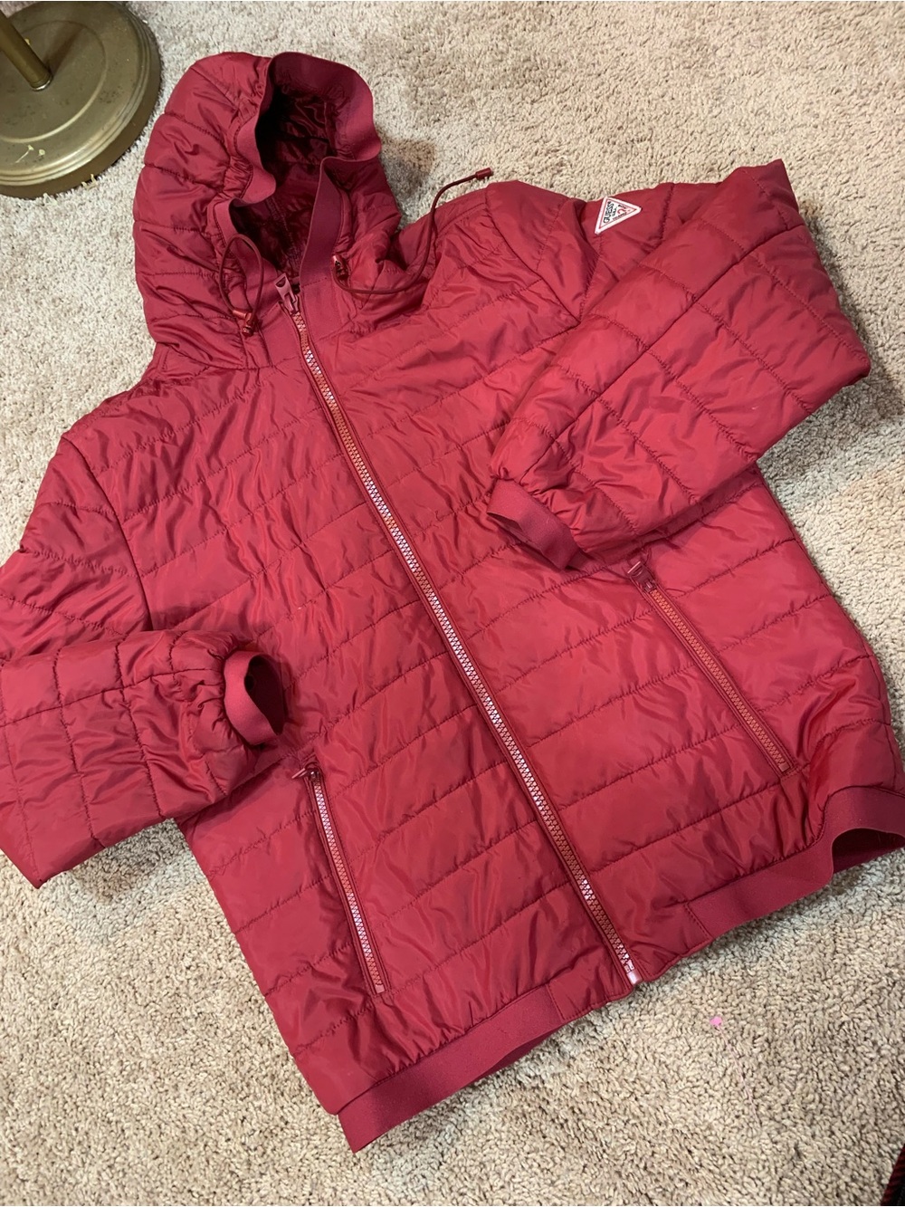 Guess Kids Crimson Quilted Hooded Puffer Jacket